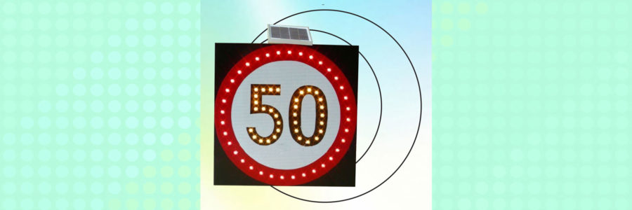 Solar LED Traffic Signal (speed limit 50km/h/, 60km/h)